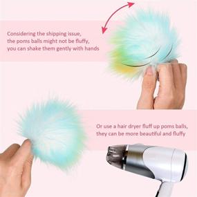 img 2 attached to 🌈 Rainbow Faux Fox Fur Pom Pom Balls with Elastic Loop – DIY Fluffy Faux Fur Pompoms for Hats, Keychains, Shoes, Scarves, Bags & Charms