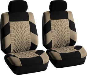 img 4 attached to 🚗 FH Group FB071102 Travel Master Seat Covers: Beige Front Set for Universal Fit in Cars, Trucks, and SUVs – Top-rated Protection and Style