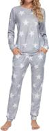🌟 luxe and comfy: lollo vita women's long sleeve tie dye sweatsuit pajama set - star print sleepwear with pockets logo