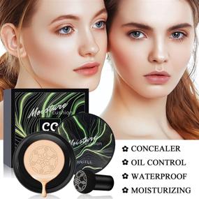 img 3 attached to Long Lasting Matte Concealer - Air Cushion CC Cream Mushroom Head Foundation, SuperThinker Moisturizing BB Cream Makeup (Ivory)