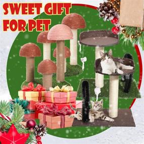 img 2 attached to 🍄 PowerKing Mushroom Cat Scratching Post: 15 x 12 Inch Natural Sisal Claw Scratching Post for Kitty - Cat Interactive Toys and Tree Tower