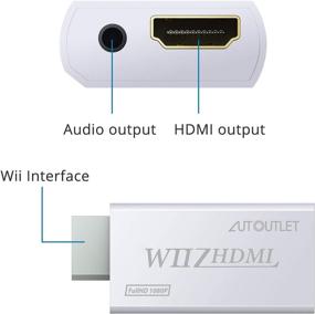 img 1 attached to 🎮 AUTOUTLET Wii to HDMI Converter with 1M HDMI Cable, Wii2HDMI Adapter for Nintendo Wii, Supports 720/1080P All Display Modes, with 3.5mm Audio Video Output