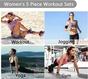 img 1 attached to ZETIY Women's 5pcs Sport Suits: Perfect Fitness Yoga Running Tracksuits