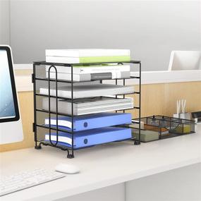 img 1 attached to KEEGH 5 Tier Desk File Organizer with Extra Drawer - Letter/A4 Paper Tray, Screws Free Design - Office Desk Organizers and Accessories