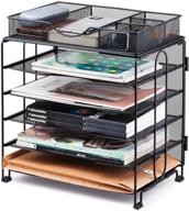 keegh 5 tier desk file organizer with extra drawer - letter/a4 paper tray, screws free design - office desk organizers and accessories логотип