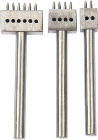img 4 attached to 🧵 Craft Tool Kit: Stainless Steel 6MM Diamond Lacing Stitching Chisel Set for Leather Crafting (6mm)