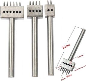 img 3 attached to 🧵 Craft Tool Kit: Stainless Steel 6MM Diamond Lacing Stitching Chisel Set for Leather Crafting (6mm)