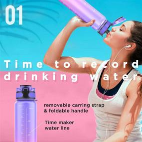 img 2 attached to 💧 IEKA 32oz Water Bottles with Time Markers & Straw - Insulated, BPA Free, Simple Modern Design - Reusable Motivational Bottles for Fitness, Outdoor Sports, Travel - Pink