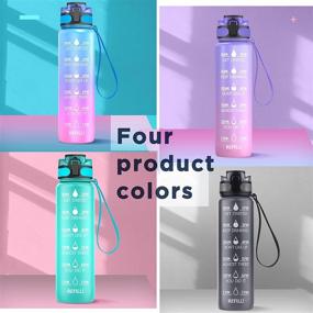 img 3 attached to 💧 IEKA 32oz Water Bottles with Time Markers & Straw - Insulated, BPA Free, Simple Modern Design - Reusable Motivational Bottles for Fitness, Outdoor Sports, Travel - Pink