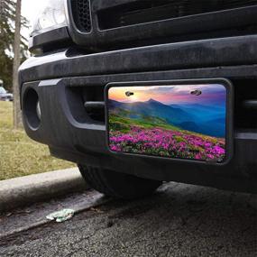 img 2 attached to Amcove Nature Pink Rhododendron Flowers On Mountain Scenic Automotive High Gloss Metal License Plate