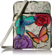 👜 anna by anuschka hand painted leather women's all round organiser with zippered compartment logo