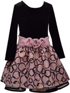 👗 stylish bonnie jean pink and black drop waist dress for both little and big girls - perfect for any occasion! logo