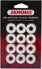 img 1 attached to 🧵 Janome 12 Pack of Pre-Wound Plastic Bobbins in White Thread