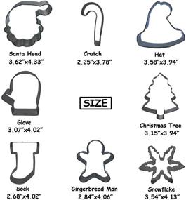 img 1 attached to 🎅 Bonropin 8-Piece Christmas Cookie Cutter Set - Santa Head, Crutch, Hat, Glove, Christmas Tree, Sock, Gingerbread Man, Snowflake - Large Size