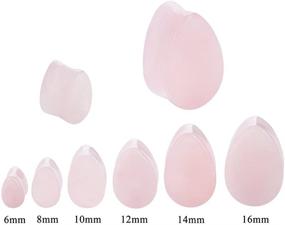 img 2 attached to 🎉 Enhance Your Style with JOYTOYOU Teardrop Ear Gauge Plugs: Set of 8pcs 2g-5/8 Tunnels for Classy Piercing Jewelry