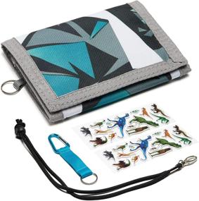 img 4 attached to 💼 Blue Shattered Glass Trifold Canvas Kids Wallet with Zippered Coin Pocket - Perfect Novelty Gift for Boys and Girls Ages 4-18