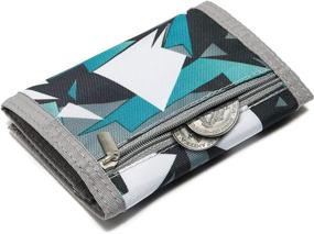 img 3 attached to 💼 Blue Shattered Glass Trifold Canvas Kids Wallet with Zippered Coin Pocket - Perfect Novelty Gift for Boys and Girls Ages 4-18