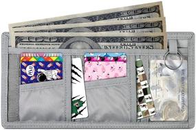 img 1 attached to 💼 Blue Shattered Glass Trifold Canvas Kids Wallet with Zippered Coin Pocket - Perfect Novelty Gift for Boys and Girls Ages 4-18