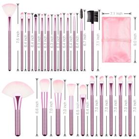 img 1 attached to 💄 22 Piece Professional Pink Makeup Brush Set - Cosmetic Brushes Kit for Foundation & Eyeshadow with Storage Bag - Ideal for Girls