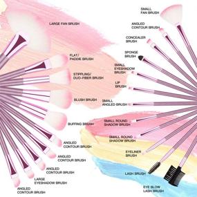 img 2 attached to 💄 22 Piece Professional Pink Makeup Brush Set - Cosmetic Brushes Kit for Foundation & Eyeshadow with Storage Bag - Ideal for Girls
