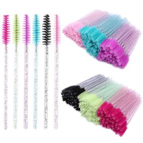 img 4 attached to 💎 300 Crystal Tbestmax Disposable Mascara Wands - Eyelash Brush Spoolies for Eye Lash Extension, Eyebrow, and Makeup