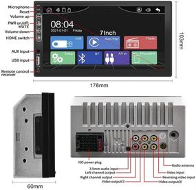 img 3 attached to 🚘 Hikity Автомагнитола с поддержкой Apple Play и Android Auto: двойная установка в автомобиль, 7-дюймовый сенсорный экран, Bluetooth FM-приемник, AV-вход, зеркальное отображение, поддержка камеры заднего вида, поддержка SWC