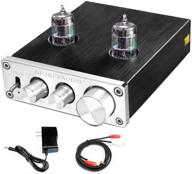 🎶 fx audio ge5654 stereo tube preamplifier for home audio with bass and treble control, op amp chip and ne5532 replaceable tube, mini hifi vacuum tube buffer preamp with rca input/output (includes power supply) logo