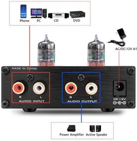 img 2 attached to 🎶 FX AUDIO GE5654 Stereo Tube Preamplifier for Home Audio with Bass and Treble Control, OP Amp Chip and NE5532 Replaceable Tube, Mini HiFi Vacuum Tube Buffer Preamp with RCA Input/Output (Includes Power Supply)