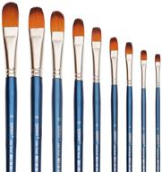 🖌️ professional artist brush set - filbert paint brushes, 9 pieces, ideal for acrylic, oil, watercolor, gouache painting - long handle brushes with nylon hair logo