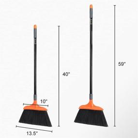img 3 attached to 🧹 Heavy-Duty Long Handle Angle Broom for Garages, Courtyard, Sidewalks, Decks, and More - Ideal for Home, Kitchen, Office, and Outdoor Surfaces