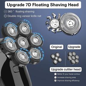 img 2 attached to 🪒 KENSEN 5 in 1 Head Shavers for Bald Men, 7D Head Shaver - Cordless Electric Razor, USB Rechargeable Grooming Kit - Waterproof Wet/Dry, with Gift Box Package (B)