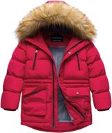 🧥 winter puffer jacket for boys hooded mid-length - jackets & coats for boys' clothing logo