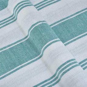 img 2 attached to 🏖️ Set of 6 Glamburg Peshtemal Turkish Towels, 100% Cotton Beach Towels Oversized 36x71, Extra Large Bath Sheets for Adults, Soft & Durable Hammam Towels – Teal