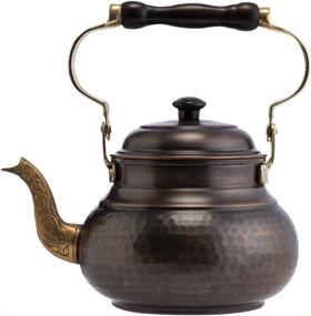 img 4 attached to 🔨 DEMMEX Hammered Stovetop 1.6 Quart Antique Copper Tea Kettle