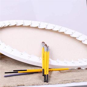 img 1 attached to 🎨 Premium Acid-Free Stretched Canvas Boards for Acrylic and Oil Painting | Professional Artist Canvas Panels | Oval Shape | Size: 30x40cm