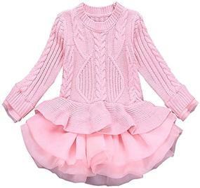 img 1 attached to 👗 Warm and Stylish Winter Sweater Dress for Girls by WEONEDREAM