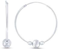 charming sterling silver jewelry: light-weight dainty ball bead endless hoop earrings for stylish teen girls and women logo