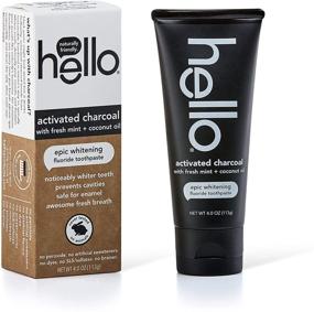 img 3 attached to Hello Activated Charcoal Whitening Toothpaste, Vegan, SLS-Free - 4oz, Single Pack
