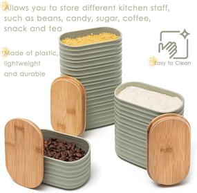 img 2 attached to ☕️ Mixpresso 3 Piece Airtight Plastic Canister Set with Bamboo Lid - Stylish Kitchen Counter Canisters for Coffee, Sugar, and More!