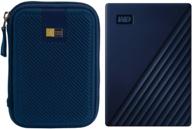 📂 wd 4tb my passport for mac usb 3.0 slim portable external hard drive - midnight blue with compact hard drive case - navy blue логотип