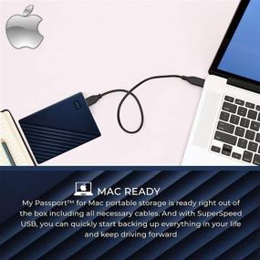 img 2 attached to 📂 WD 4TB My Passport for Mac USB 3.0 Slim Portable External Hard Drive - Midnight Blue with Compact Hard Drive Case - Navy Blue