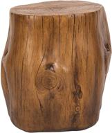 🪵 ball & cast faux wood stump stool accent table - brown, set of 1 - 18.325&#34;wx15.35&#34;dx16.54&#34;h logo
