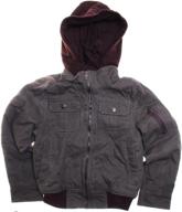 seo-friendly product title: urban republic canvas hooded bomber jacket for big boys (size 10/12, charcoal) logo