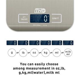 img 3 attached to 🍽️ Small TNO Stainless Steel Digital Kitchen Food Scale, 11 lbs/5kg: Accurate Weight Measurement in Grams and oz for Cooking and Baking