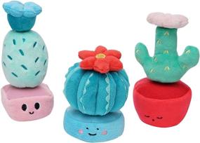 img 4 attached to 🌵 Discover the Endless Fun of Manhattan Toy Cactus Garden: 9 Piece Mix & Match Magnetic Plush Stacking Toy Playset!