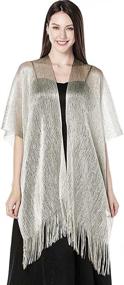 img 3 attached to Ladiery Sparkle Tassels Cardigan Vacation Women's Accessories in Scarves & Wraps