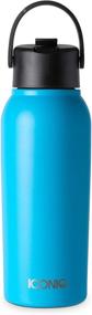 img 4 attached to 🍶 ICONIQ 32 oz X Bottle - Insulated Stainless Steel Water Bottle with Straw Lid