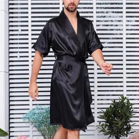 img 3 attached to 🛀 Lus Chic Sleeves Bathrobe Nightgown: Indulge in Luxurious Comfort and Style