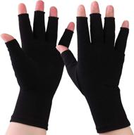 2 pairs huad arthritis gloves: compression fingerless gloves for women and men, relieve pain from rheumatoid, rsi, carpal tunnel, joint logo