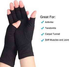 img 1 attached to 2 Pairs HUAD Arthritis Gloves: Compression Fingerless Gloves for Women and Men, Relieve Pain from Rheumatoid, RSI, Carpal Tunnel, Joint